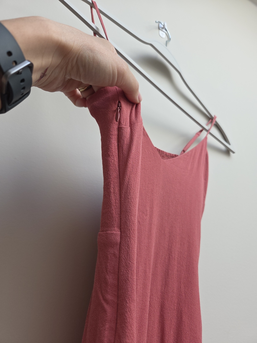 Wilfred Smocked Spaghetti Strap Mini Dress in Rose - Picture 7 of 10